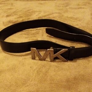 Michael Kors Black Belt with Silver Logo